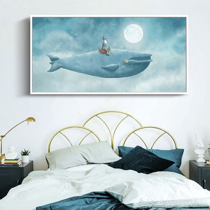 Serene Blue Whale Canvas Art for Tranquil Spaces