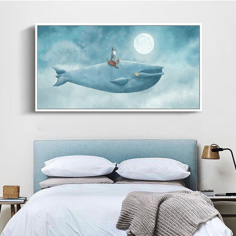 Serene Blue Whale Canvas Art for Tranquil Spaces