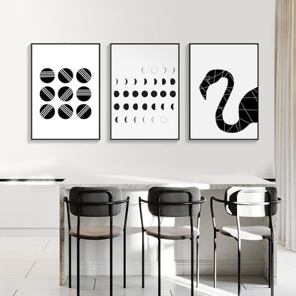 Canvas Wall Art Print - Black Flamingo Design by Taalita