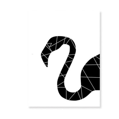 Canvas Wall Art Print - Black Flamingo Design by Taalita