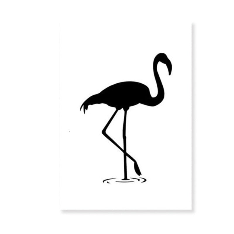 Canvas Wall Art Print - Black Flamingo Design by Taalita