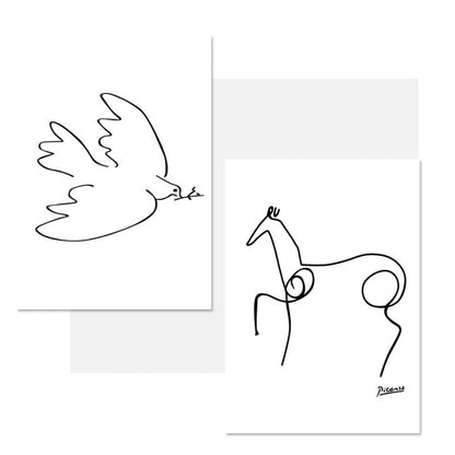 Canvas Artwork of Animal Sketches for Wall Decor