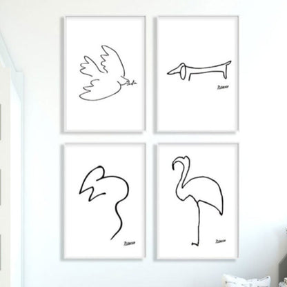 Canvas Artwork of Animal Sketches for Wall Decor