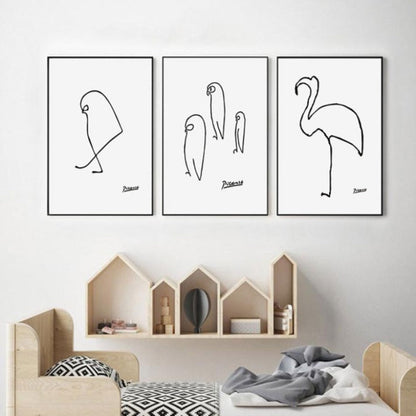 Canvas Artwork of Animal Sketches for Wall Decor