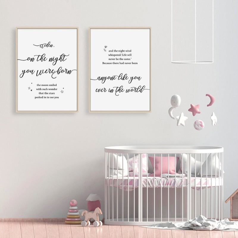 Personalized Canvas Wall Art for Baby and Parent Names