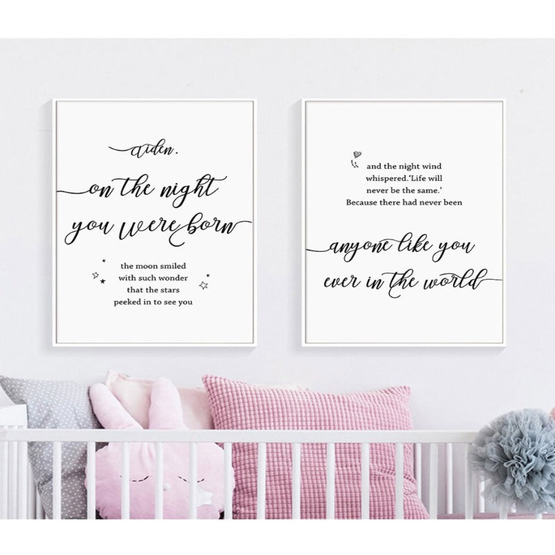 Personalized Canvas Wall Art for Baby and Parent Names