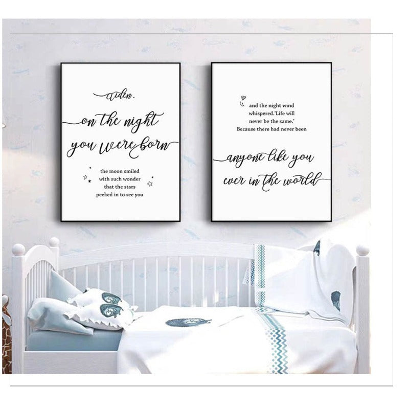 Personalized Canvas Wall Art for Baby and Parent Names
