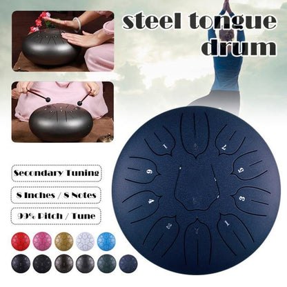 8-Tone Steel Tongue Drum - 6 Inch Musical Instrument