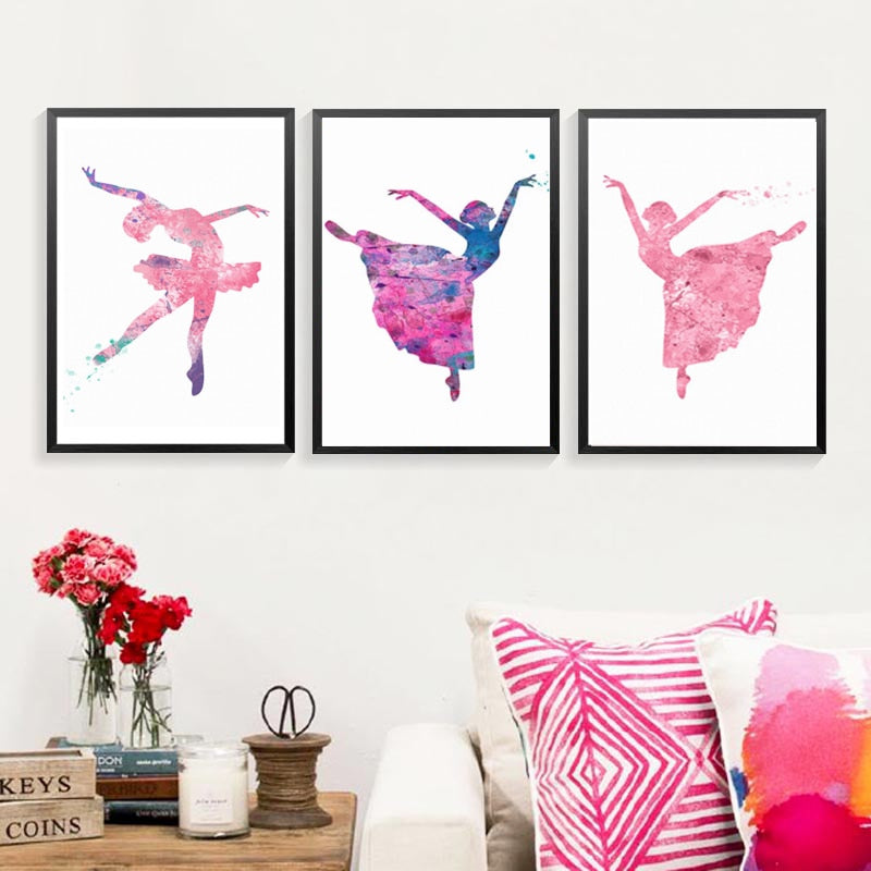 Canvas Wall Art depicting Ballet Dancers for Girls
