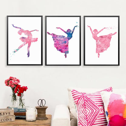 Canvas Wall Art depicting Ballet Dancers for Girls