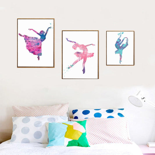 Canvas Wall Art depicting Ballet Dancers for Girls