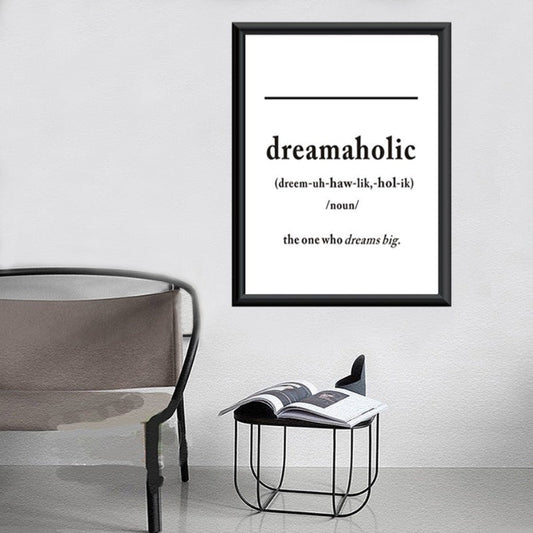 Canvas Wall Art Print - Black and White Dreamaholic Definition