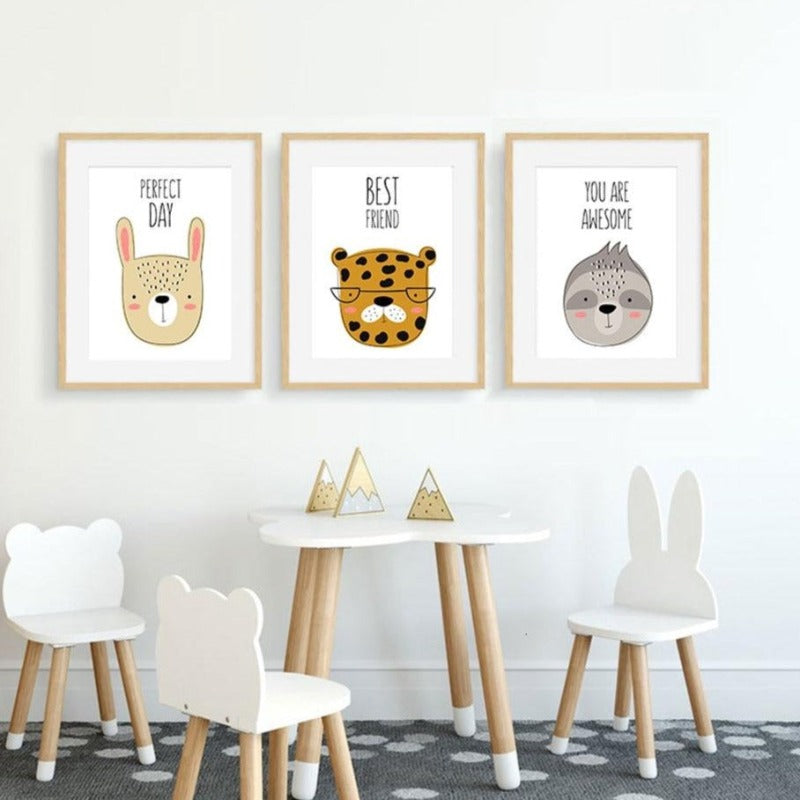 Charming Companions - Vibrant Canvas Wall Art