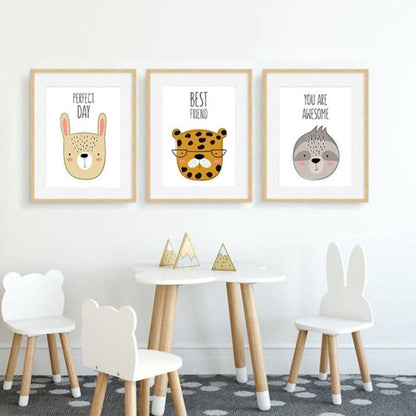 Charming Companions - Vibrant Canvas Wall Art