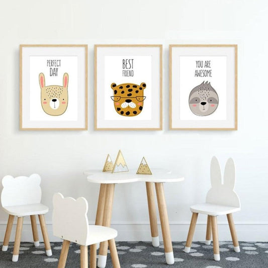 Charming Companions - Vibrant Canvas Wall Art