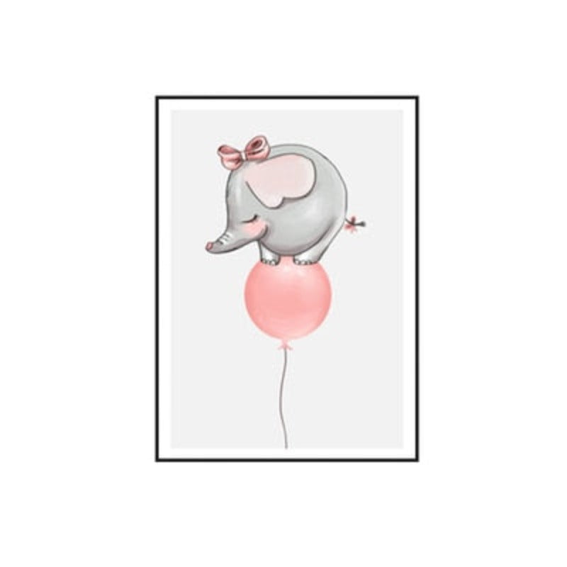 Canvas Wall Art - Woodland Balloon Party Scene Painting