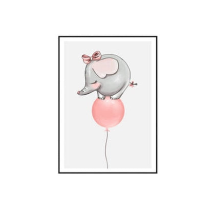 Canvas Wall Art - Woodland Balloon Party Scene Painting
