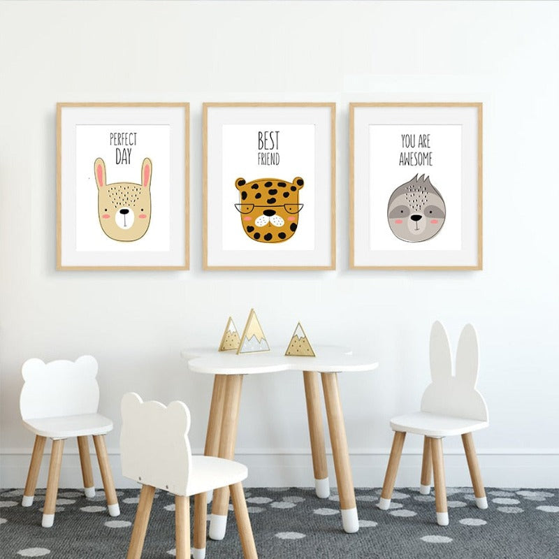 Charming Companions - Vibrant Canvas Wall Art