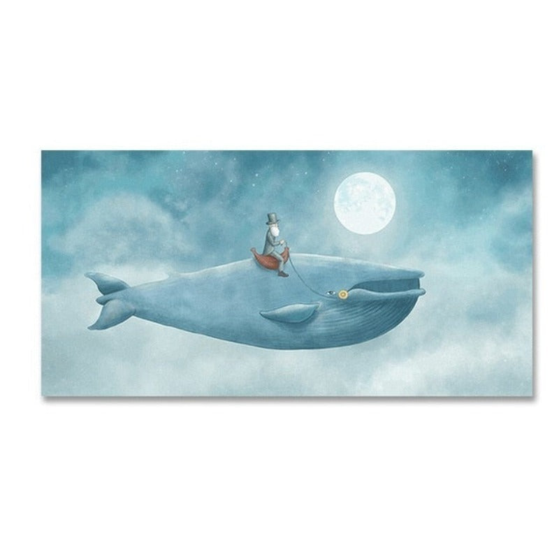 Serene Blue Whale Canvas Art for Tranquil Spaces