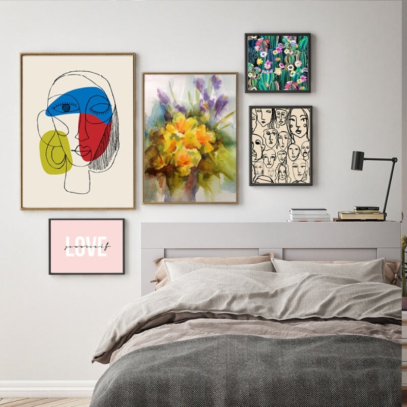 Abstract Canvas Artwork - Love Yourself Wall Decor