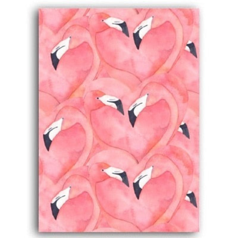 Canvas Wall Art Featuring Pink Flamingo Feather Design