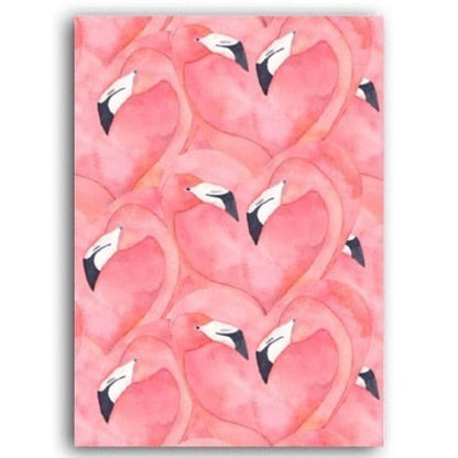 Canvas Wall Art Featuring Pink Flamingo Feather Design