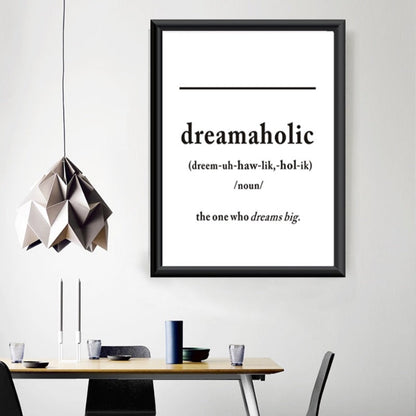 Canvas Wall Art Print - Black and White Dreamaholic Definition
