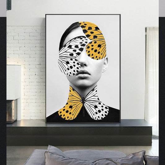 Enchanting Butterfly Woman Canvas Art Print for Home Decor