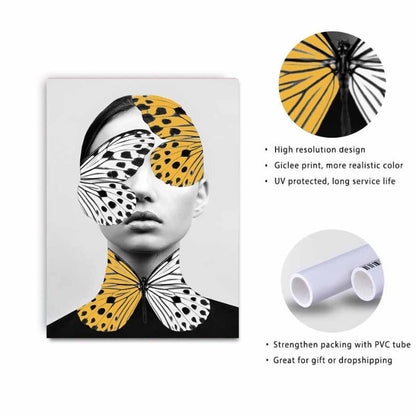Enchanting Butterfly Woman Canvas Art Print for Home Decor