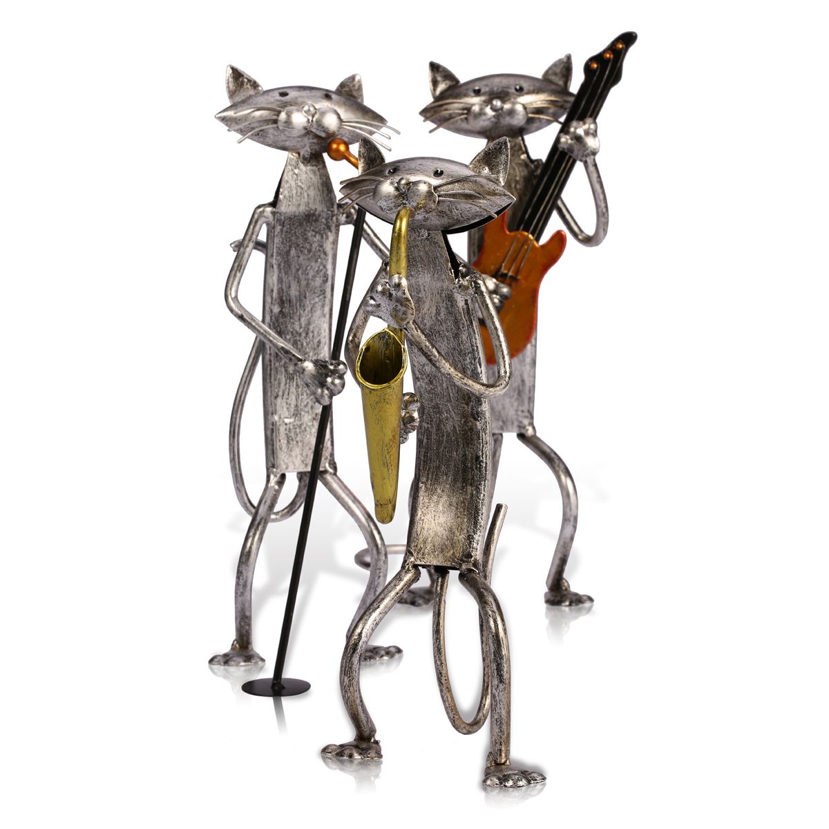 Charming Trio of Musical Cats Sculpture for Home Decor