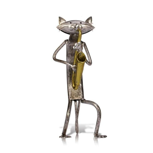 Charming Trio of Musical Cats Sculpture for Home Decor