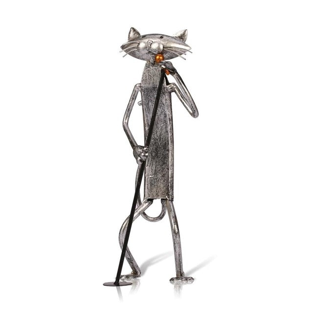 Charming Trio of Musical Cats Sculpture for Home Decor