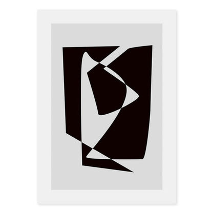 Sophisticated Black and White Abstract Canvas Artwork