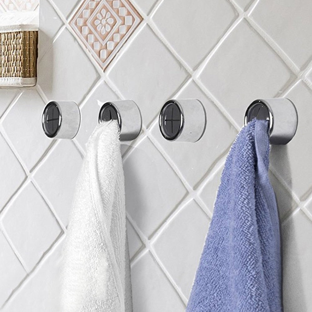 Set of 3 Wall-Mounted Towel Holders with Clips