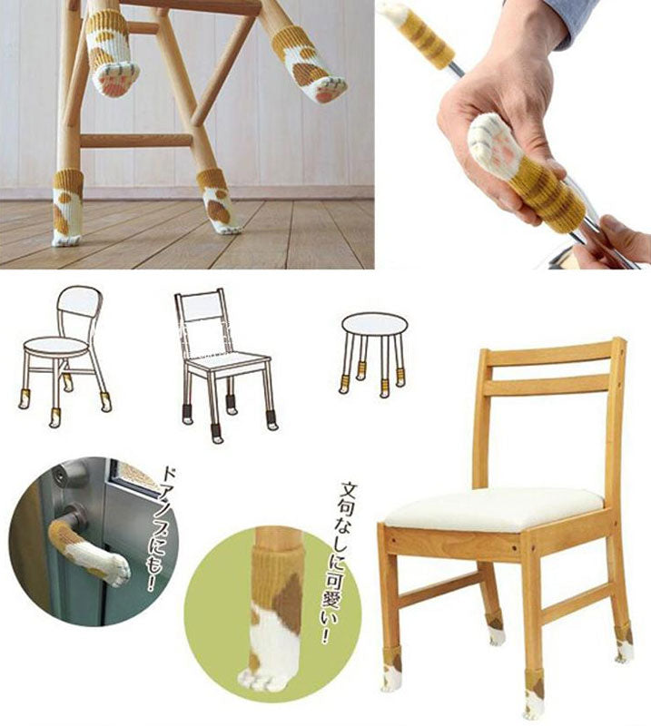 Set of 4 Anti-Slip Cat Paw Furniture Protectors