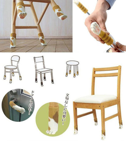 Set of 4 Anti-Slip Cat Paw Furniture Protectors
