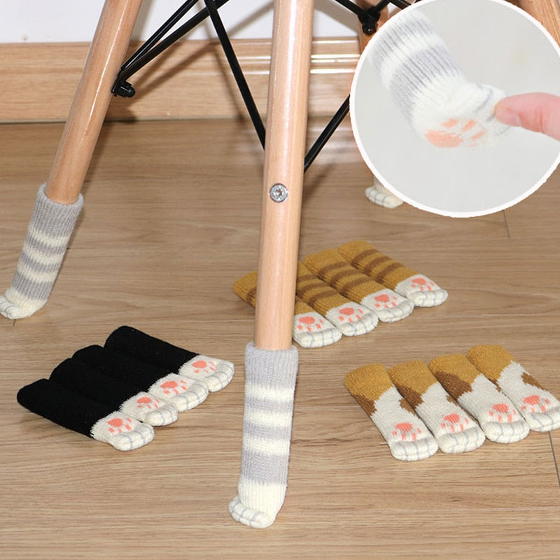 Set of 4 Anti-Slip Cat Paw Furniture Protectors