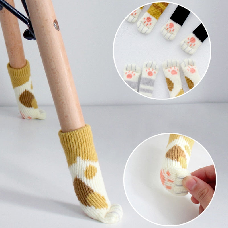 Set of 4 Anti-Slip Cat Paw Furniture Protectors