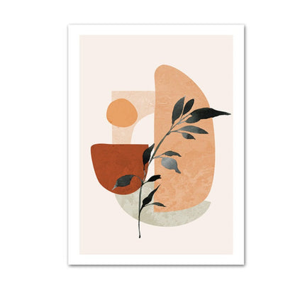 Elegant Abstract Canvas Art Featuring Beige Flora