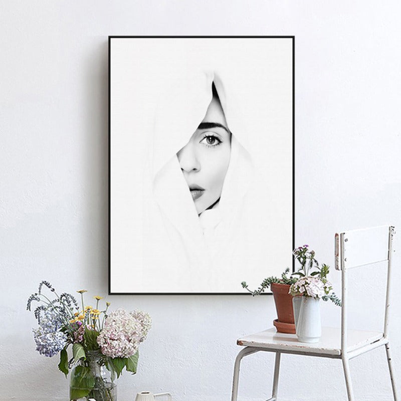 Canvas Painting of Black and White Wall Art