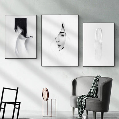 Canvas Painting of Black and White Wall Art