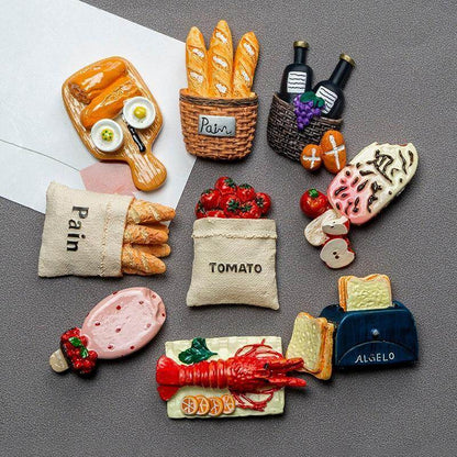 Playful 3D Food Magnets for Creative Kitchens