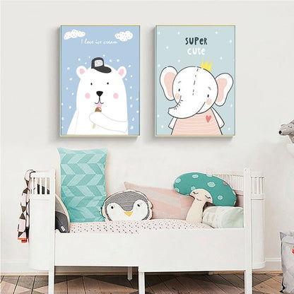 Canvas Wall Art - Baby Jungle Safari Theme Decor