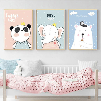 Canvas Wall Art - Baby Jungle Safari Theme Decor