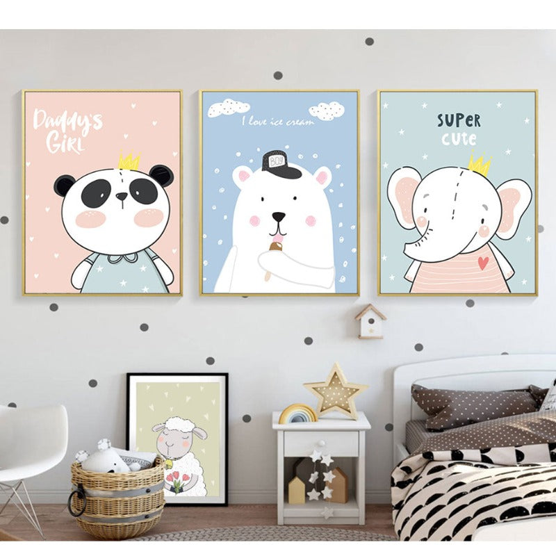 Canvas Wall Art - Baby Jungle Safari Theme Decor