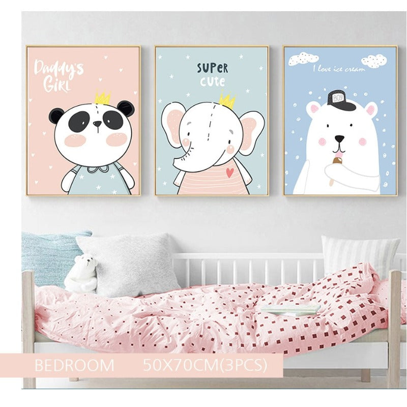 Canvas Wall Art - Baby Jungle Safari Theme Decor