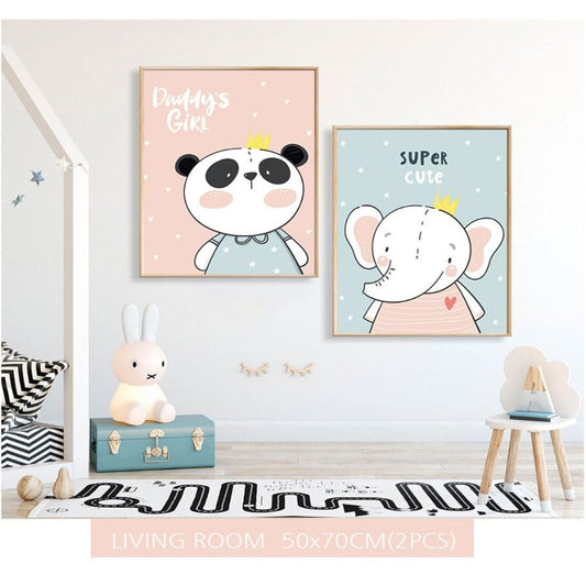 Canvas Wall Art - Baby Jungle Safari Theme Decor