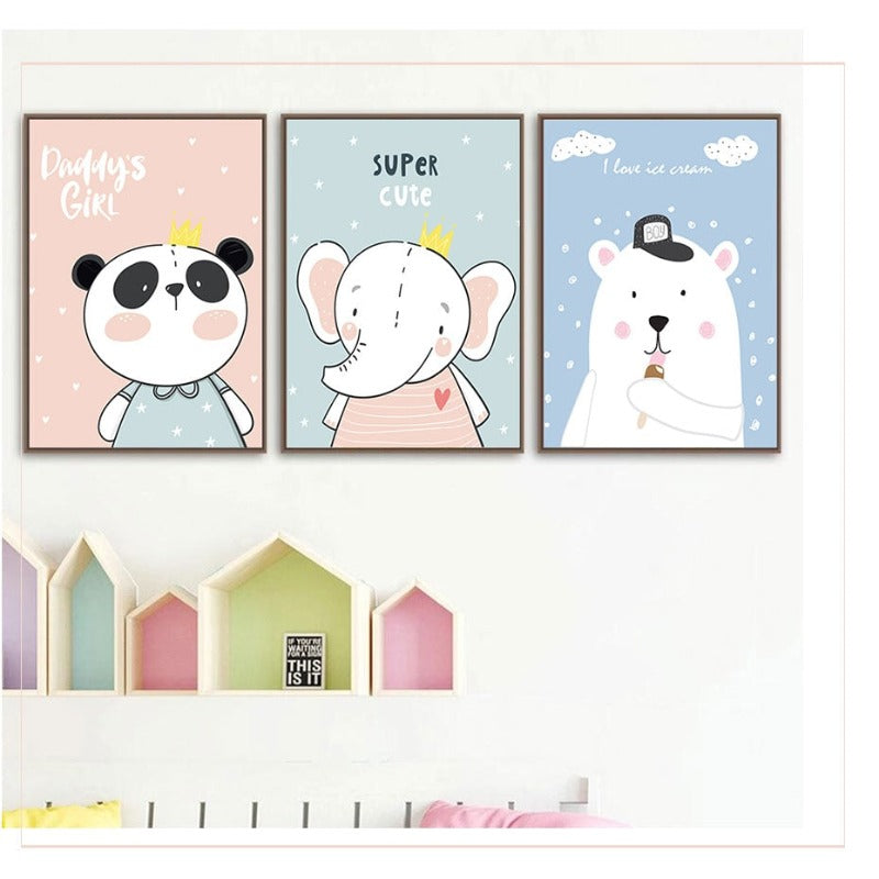 Canvas Wall Art - Baby Jungle Safari Theme Decor