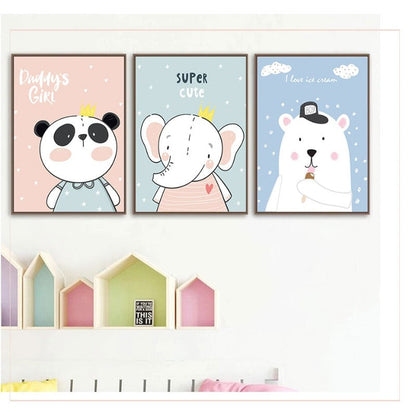 Canvas Wall Art - Baby Jungle Safari Theme Decor
