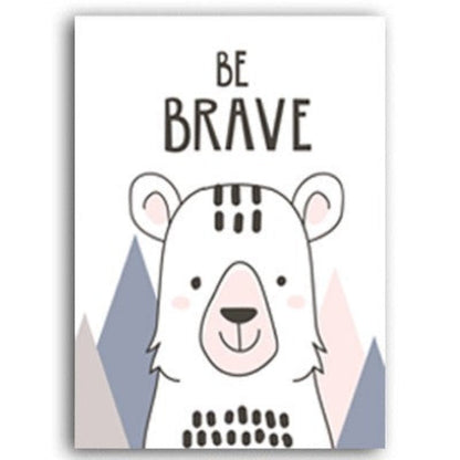 Kiddo Wall Art Painting on Canvas - Be Brave Design